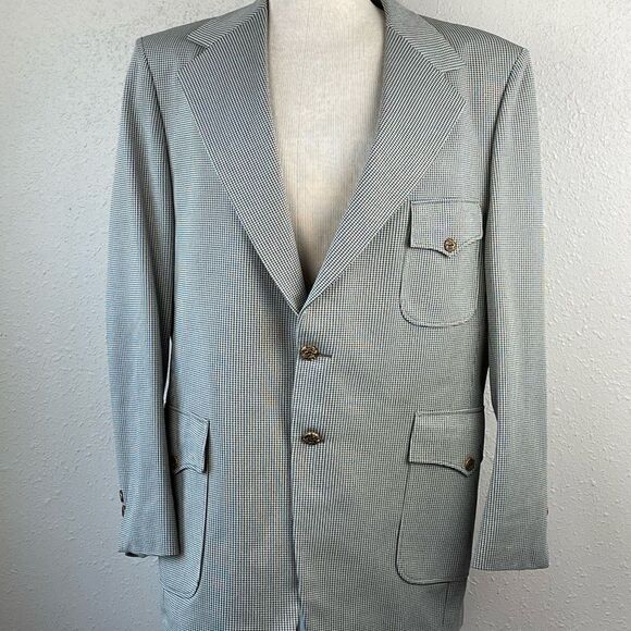Vintage Ratner California Clothes Mens Black and White Three Pocket Blazer